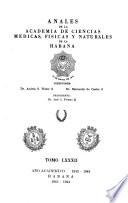 Libro Anales de la Academia de Ciencias Medicas, Fïsicas y Naturales de la Habana