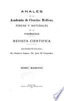 Libro Anales de la Academia de Ciencias Medicas, Fïsicas y Naturales de la Habana