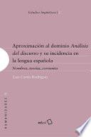 Libro Aproximación al dominio Análisis del discurso y su incidencia en la lengua española