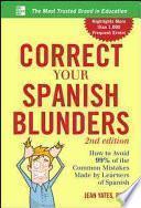 Libro Correct Your Spanish Blunders, 2nd Edition