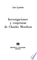 Libro Investigaciones y conjeturas de Claudio Mendoza