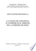 Libro La cuenta de conciencia al Superior en el derecho de la Compañía de Jesús