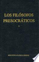 Libro Los filósofos presocráticos I