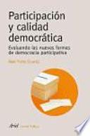 Libro Participación y calidad democrática