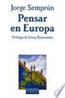 Libro Pensar en Europa