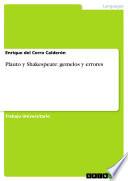 Libro Plauto y Shakespeare: gemelos y errores