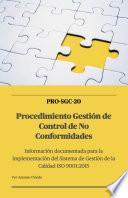 Libro SGC-20 Procedimiento Gestión de Control de No Conformidades