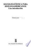 Libro Sociolingüística para hispanoamericanos