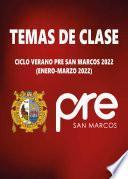 Libro TEMAS DE CLASE: VERANO PRE SAN MARCOS 2022